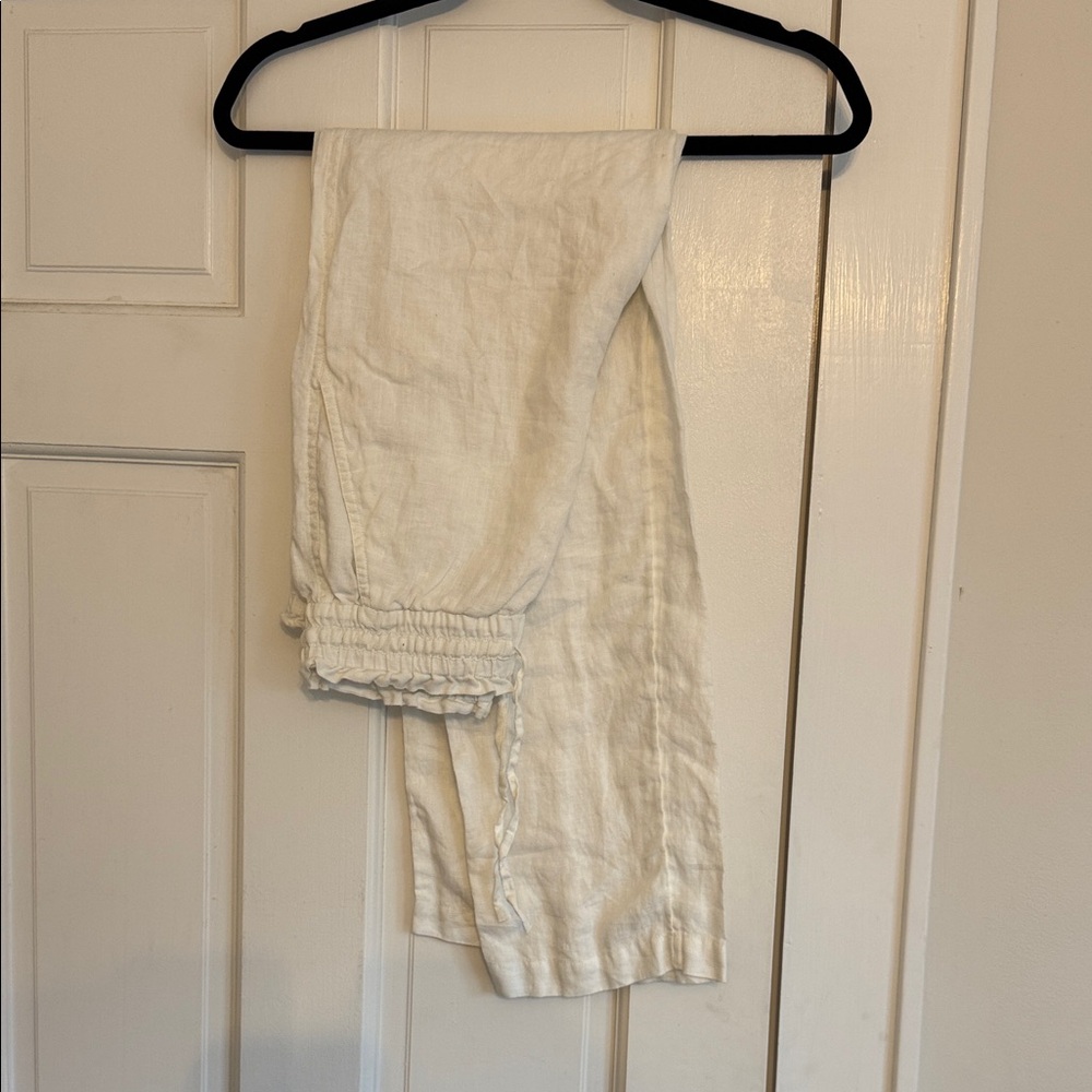 & Other Stories Cream Linen Trousers